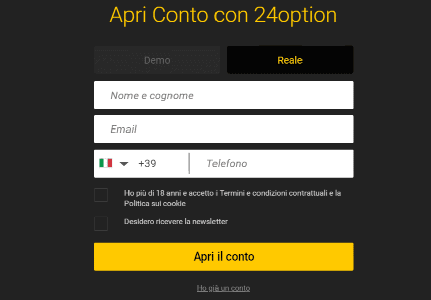 24option come iscriversi