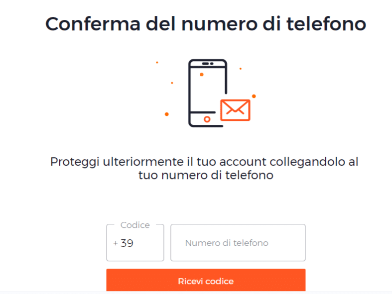 conferma telefonica conto iq option