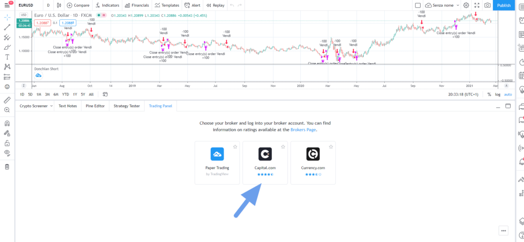 collegare Tradingview a Capital.com dal sito ufficiale di TradingView