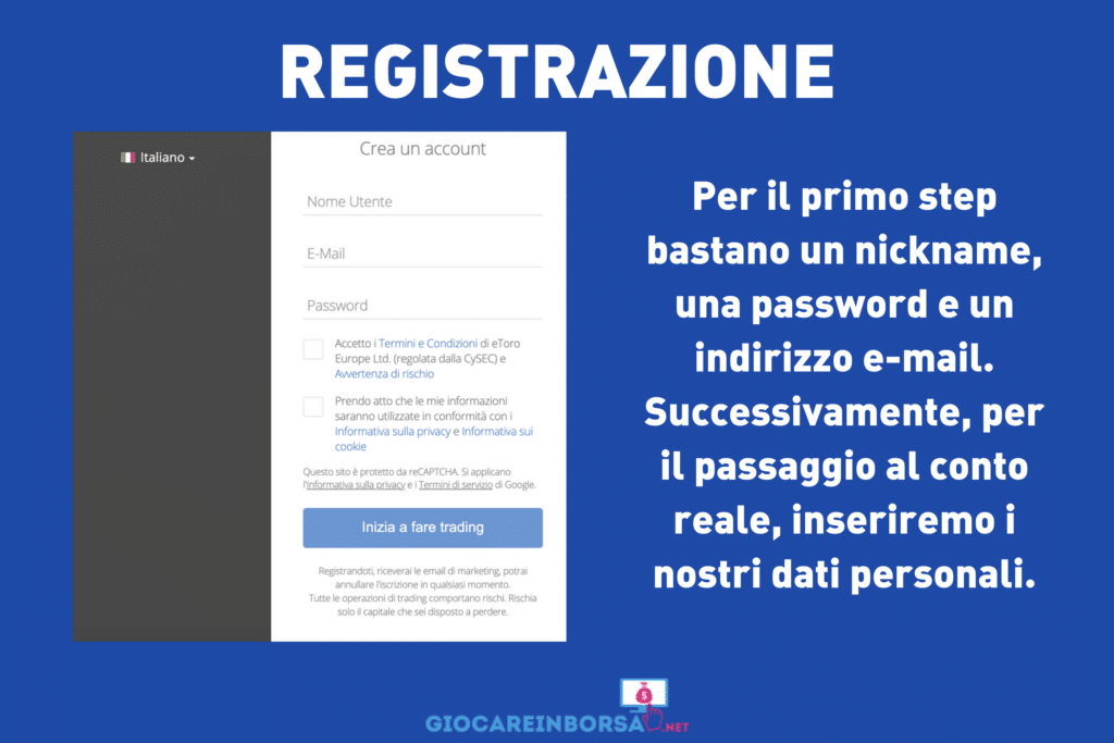 eToro - registrazione - di GiocareInBorsa.net