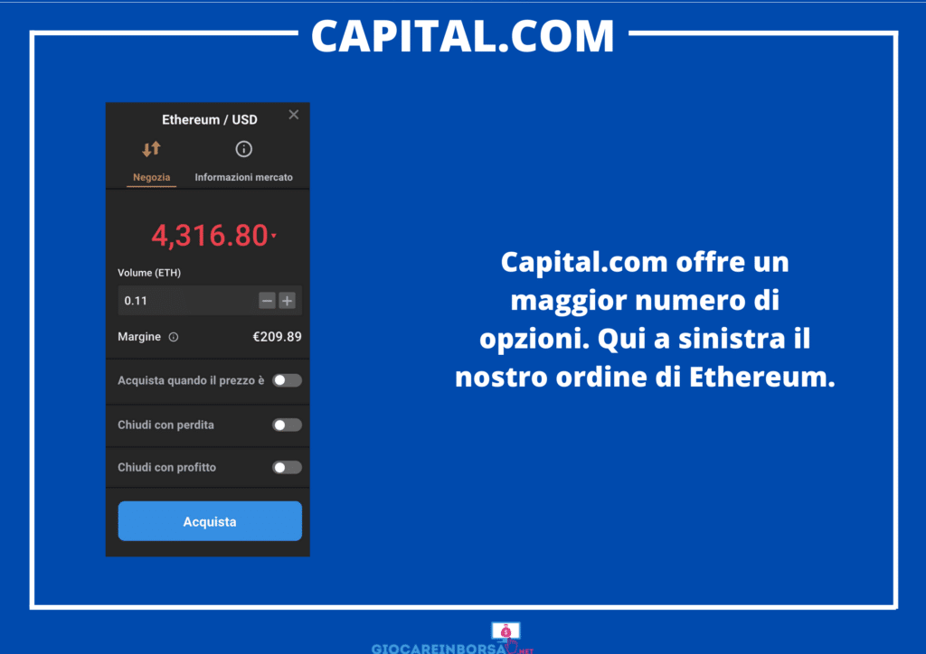 Piattaforma Capital.com - acquisto criptovalute