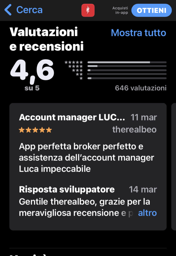 Recensioni Apple su Naga Markets