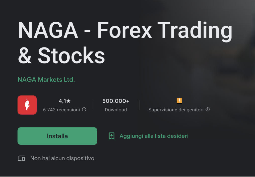 Naga Markets su Google store