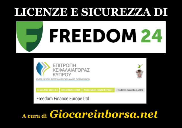 La CySEC garantisce per l'affidabilità di Freedom24